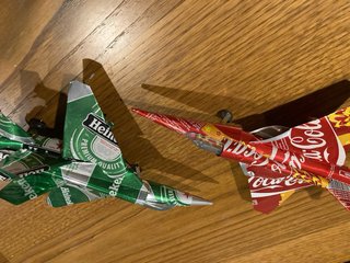 Modellini aerei Coca-Cola e Heineken