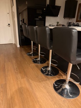 4 Taburetes Barra Ajustables Negros