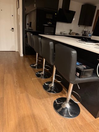 4 Taburetes Barra Ajustables Negros