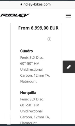 Bicicleta de Carretera Ridley Azul