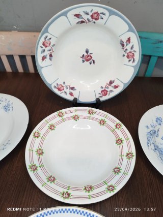 Lote 8 Platos Hondos Vintage Pocelana