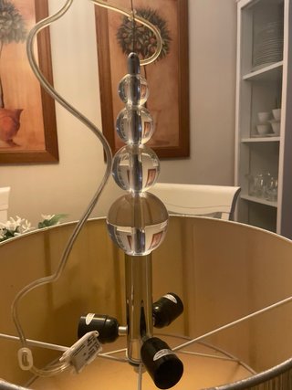 Lámpara colgante tela y metal