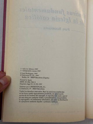 Libro Mentiras fundamentales de Iglesia Catolica