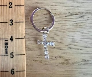 Pendientes de Aro con Cruz Brillante