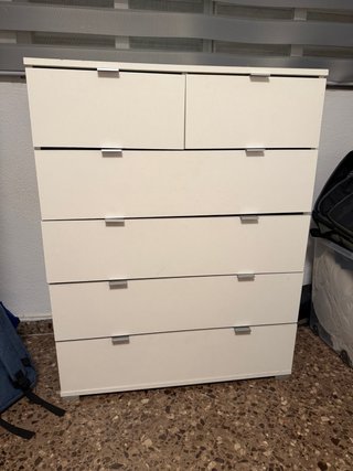 Cómoda Blanca de 5 Cajones