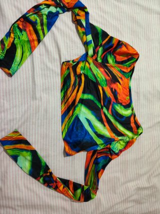 Top Corto Manga Larga Multicolor Talla S