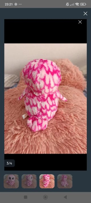 Búho de peluche rosa TY