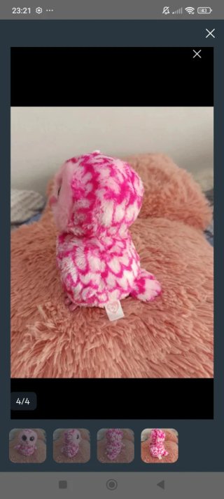 Búho de peluche rosa TY