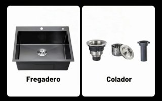 Fregadero de Cocina Negro 45x50cm