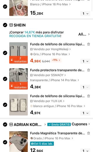 Pack 5 Fundas Shein