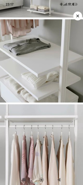 ELVARLI Vestidor Perchero Blanco