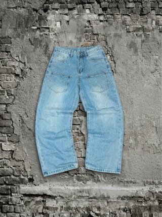 Jeans Wide Leg con Ricamo Fiori di Ciliegio