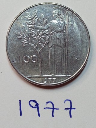Lote de 6 Monedas de 100 Liras Italianas