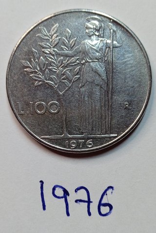 Lote de 6 Monedas de 100 Liras Italianas