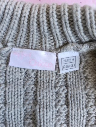 Chaqueta lana bebé 12 meses flores