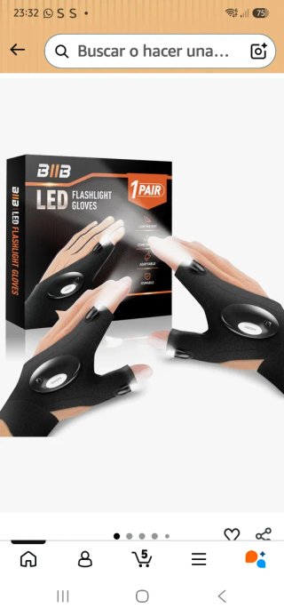 Guantes LED BIIB para linterna