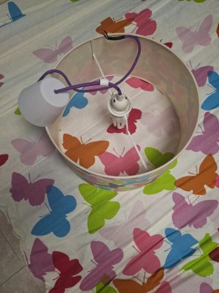 Conjunto de Lámpara y Estor con Mariposas