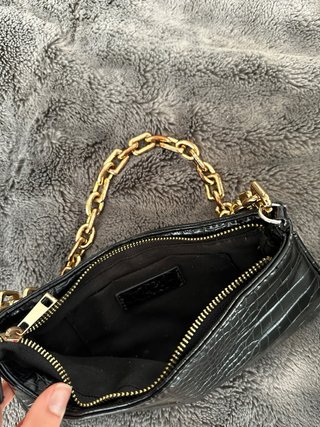 Bolso Negro Zara Cadena Dorada