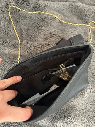 Bolso Negro Zara Cadena Dorada