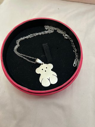 Cadena de Acero con Colgante de Oso