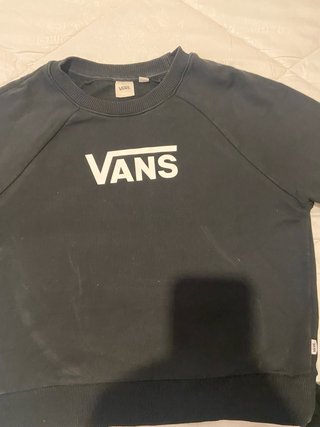 Sudadera Vans Negra Logo Blanco