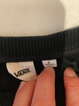 Sudadera Vans Negra Logo Blanco
