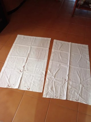 2 Tende a Vetro in Cotone Bianco
