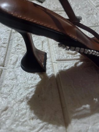 Zapatos de Tacón Cuadrado con Brillantes Talla 40