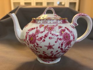 Tetera Limoges porcelana floral rosa