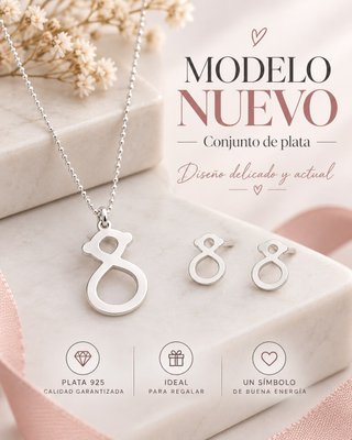 Conjunto Osito Infinito Plata de Ley