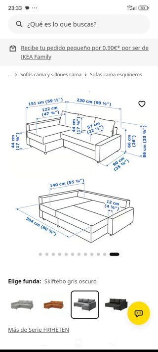 Sofá Chaise Longe Friheten Ikea Blanco