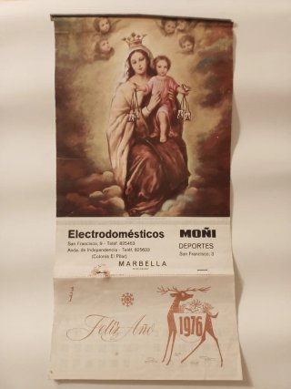 Calendario Vintage Marbella 1976 Moñi