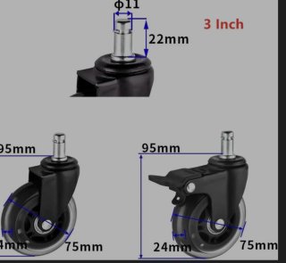 Set de 5 Ruedas para Silla Giratoria