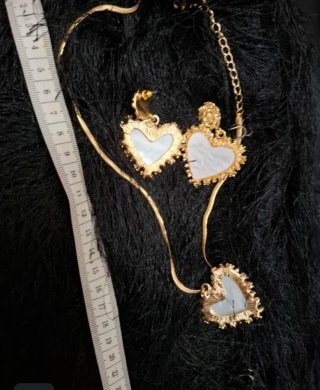 Juego de Collar y Pendientes Corazón Zara