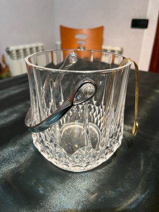 Cubitera de Cristal con Asa y Pinzas