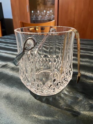 Cubitera de Cristal con Asa y Pinzas