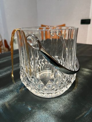 Cubitera de Cristal con Asa y Pinzas