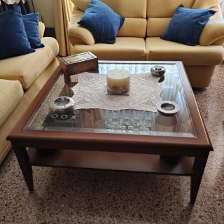 Mesa de centro madera y cristal