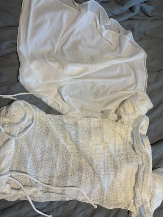 Vestido de playa y pareo blanco de shein