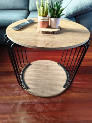 Mesa de centro madera y metal