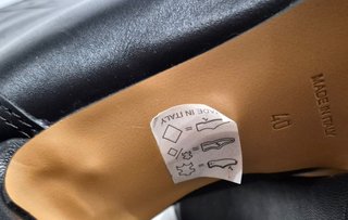 Stivaletti in pelle con lacci, tacco, nero, n.40