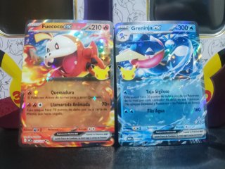 Cartas Pokémon Fuecoco ex y Greninja ex
