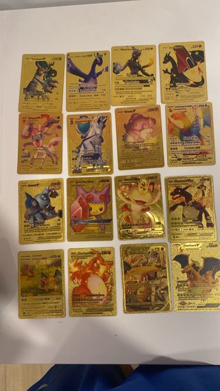 Lote de 16 Cartas Pokémon Doradas