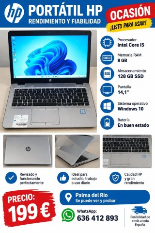 PORTÁTIL HP i5 MUY RAPIDO