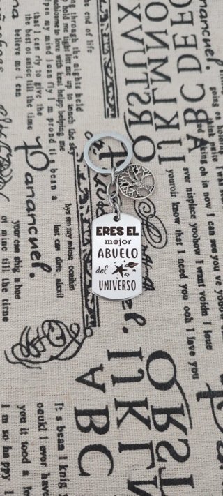 Llavero de Acero Inoxidable para Abuelo
