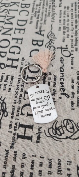 Llavero para profesor con mensaje