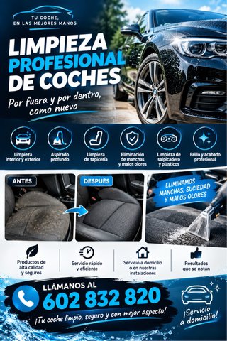 Limpieza de coches integral.
