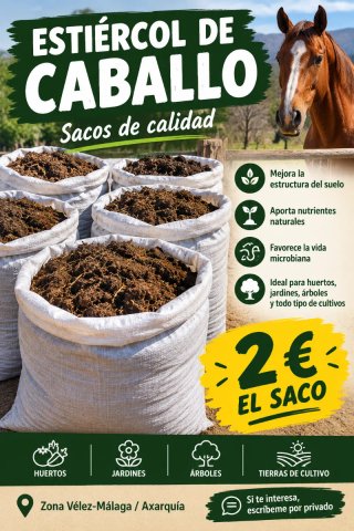 Estiércol de Caballo en Sacos