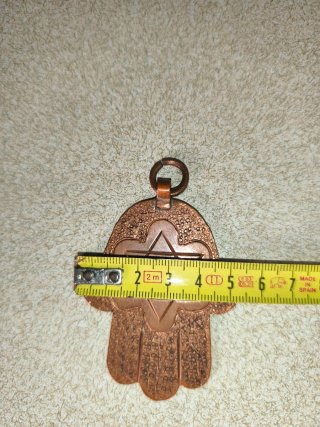 Hamsa hebrea cobre repujado