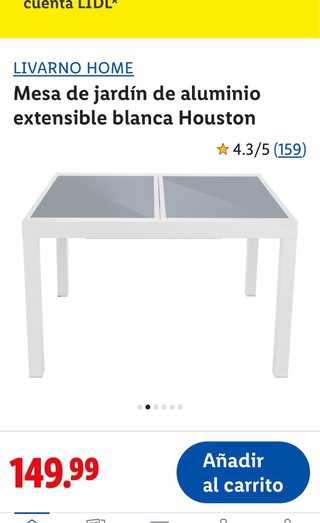 Mesa de jardín RTM Houston blanca A estrenar